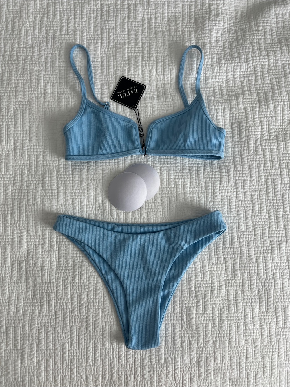 Light Sky Blue V shape bikini set